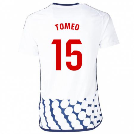 Kandiny Enfant Maillot Pablo Tomeo #15 Blanc Tenues Extérieur 2023/24 T-Shirt