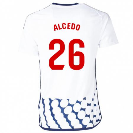 Kandiny Enfant Maillot Juan María Alcedo #26 Blanc Tenues Extérieur 2023/24 T-Shirt
