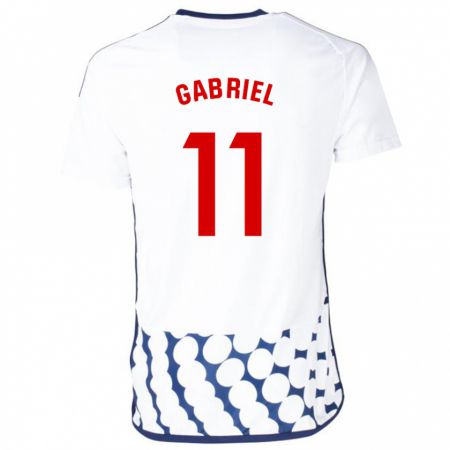 Kandiny Enfant Maillot Sergio Gabriel #11 Blanc Tenues Extérieur 2023/24 T-Shirt