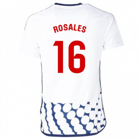 Kandiny Enfant Maillot Diego Rosales #16 Blanc Tenues Extérieur 2023/24 T-Shirt