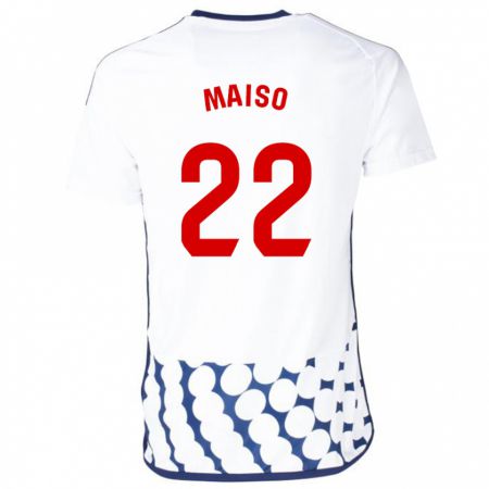 Kandiny Enfant Maillot Álvaro Maiso #22 Blanc Tenues Extérieur 2023/24 T-Shirt