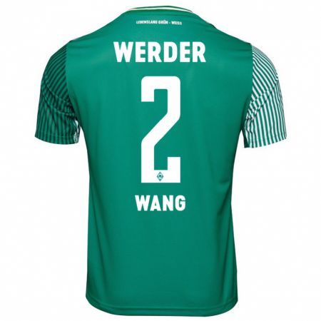 Kandiny Homme Maillot Bowen Wang #2 Vert Tenues Domicile 2023/24 T-Shirt