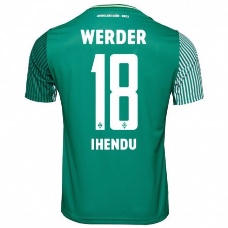 Kandiny Homme Maillot Daniel Ihendu #18 Vert Tenues Domicile 2023/24 T-Shirt