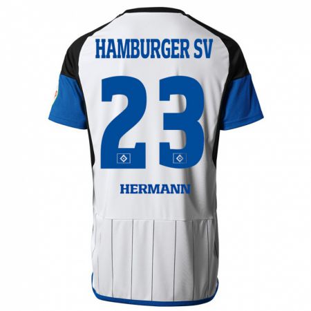 Kandiny Homme Maillot Hannes Hermann #23 Blanc Tenues Domicile 2023/24 T-Shirt