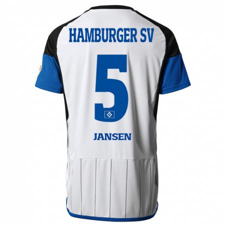 Kandiny Homme Maillot Marcell Jansen #5 Blanc Tenues Domicile 2023/24 T-Shirt