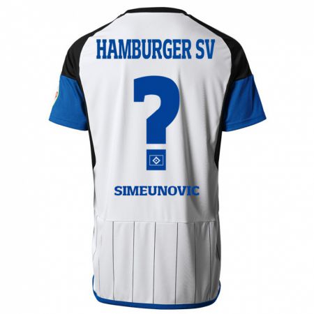 Kandiny Homme Maillot Denis Simeunovic #0 Blanc Tenues Domicile 2023/24 T-Shirt