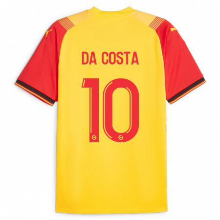 Kandiny Homme Maillot David Pereira Da Costa #10 Jaune Tenues Domicile 2023/24 T-Shirt