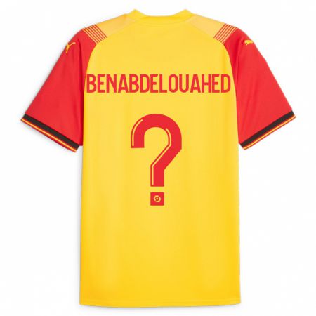 Kandiny Homme Maillot Kaïs Benabdelouahed #0 Jaune Tenues Domicile 2023/24 T-Shirt