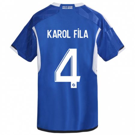 Kandiny Homme Maillot Karol Fila #4 Bleu Tenues Domicile 2023/24 T-Shirt