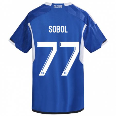 Kandiny Homme Maillot Eduard Sobol #77 Bleu Tenues Domicile 2023/24 T-Shirt