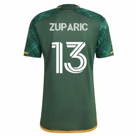 Kandiny Homme Maillot Dario Zuparic #13 Vert Tenues Domicile 2023/24 T-Shirt
