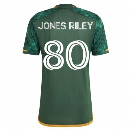 Kandiny Homme Maillot Jaden Jones-Riley #80 Vert Tenues Domicile 2023/24 T-Shirt