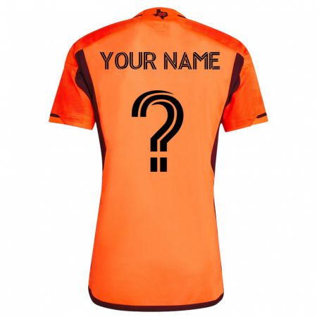 Kandiny Homme Maillot Votre Nom #0 Orange Tenues Domicile 2023/24 T-Shirt