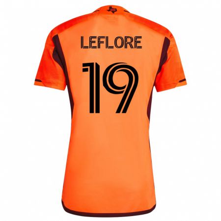 Kandiny Homme Maillot Isaiah Leflore #19 Orange Tenues Domicile 2023/24 T-Shirt