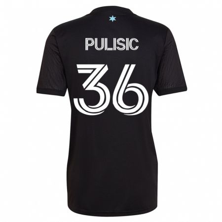 Kandiny Homme Maillot Will Pulisic #36 Noir Tenues Domicile 2023/24 T-Shirt