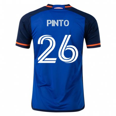 Kandiny Homme Maillot Malik Pinto #26 Bleu Tenues Domicile 2023/24 T-Shirt