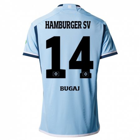 Kandiny Homme Maillot Jan-Luca Bugaj #14 Bleu Tenues Extérieur 2023/24 T-Shirt