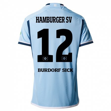 Kandiny Homme Maillot Emma Burdorf-Sick #12 Bleu Tenues Extérieur 2023/24 T-Shirt