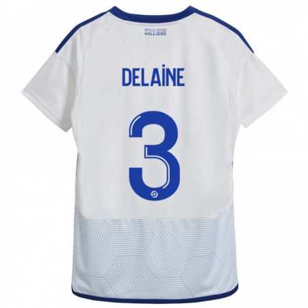 Kandiny Homme Maillot Thomas Delaine #3 Blanc Tenues Extérieur 2023/24 T-Shirt