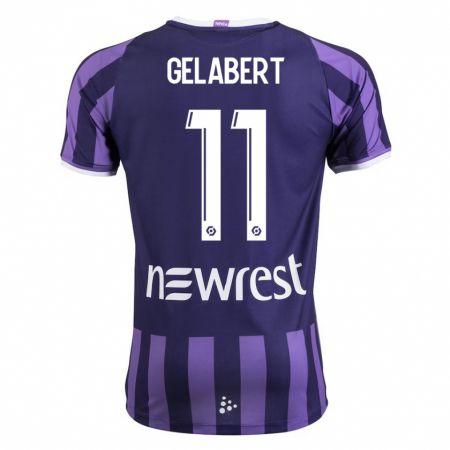 Kandiny Homme Maillot César Gelabert #11 Violet Tenues Extérieur 2023/24 T-Shirt