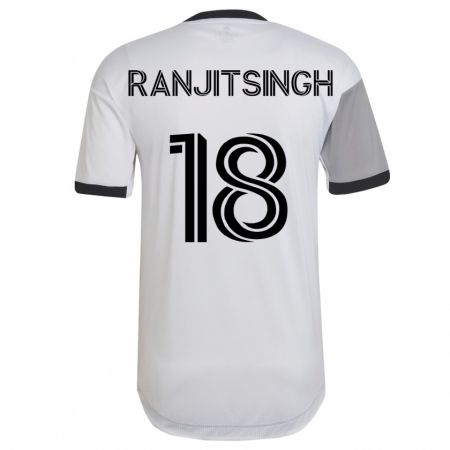 Kandiny Homme Maillot Greg Ranjitsingh #18 Blanc Tenues Extérieur 2023/24 T-Shirt