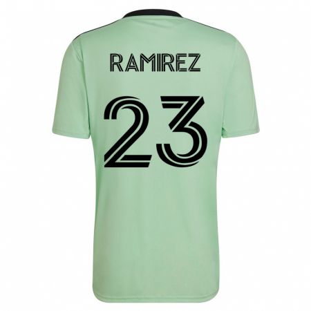 Kandiny Homme Maillot Alonso Ramírez #23 Vert Clair Tenues Extérieur 2023/24 T-Shirt