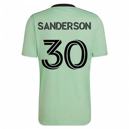 Kandiny Homme Maillot Spencer Sanderson #30 Vert Clair Tenues Extérieur 2023/24 T-Shirt