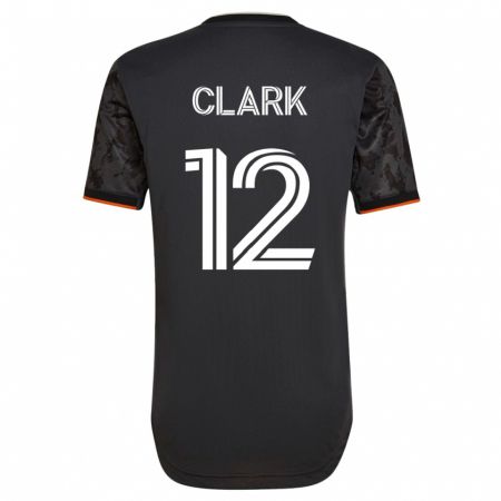 Kandiny Homme Maillot Steve Clark #12 Noir Tenues Extérieur 2023/24 T-Shirt