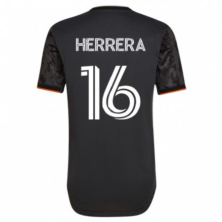 Kandiny Homme Maillot Héctor Herrera #16 Noir Tenues Extérieur 2023/24 T-Shirt