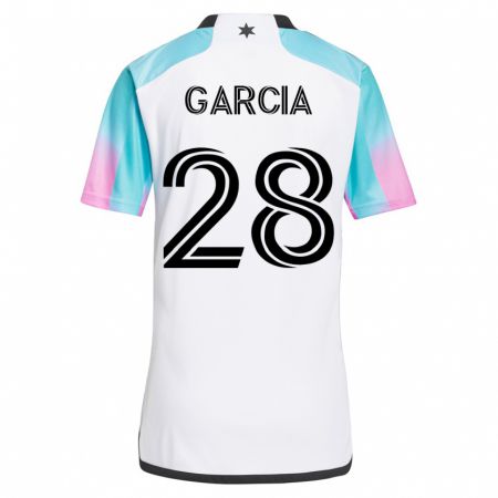 Kandiny Homme Maillot Mender García #28 Blanc Tenues Extérieur 2023/24 T-Shirt
