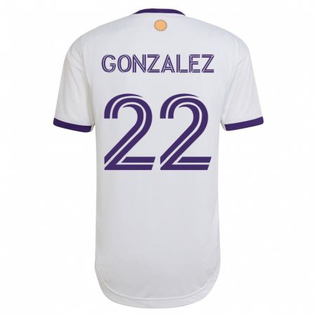 Kandiny Homme Maillot Gastón González #22 Blanc Tenues Extérieur 2023/24 T-Shirt