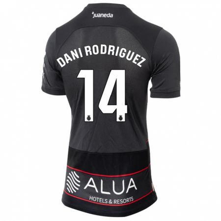 Kandiny Homme Maillot Dani Rodríguez #14 Noir Tenues Extérieur 2023/24 T-Shirt