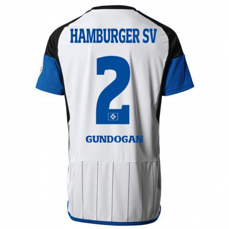 Kandiny Femme Maillot Haci Gündogan #2 Blanc Tenues Domicile 2023/24 T-Shirt