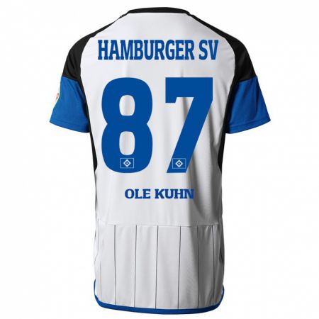 Kandiny Femme Maillot Niklas Ole Kühn #87 Blanc Tenues Domicile 2023/24 T-Shirt