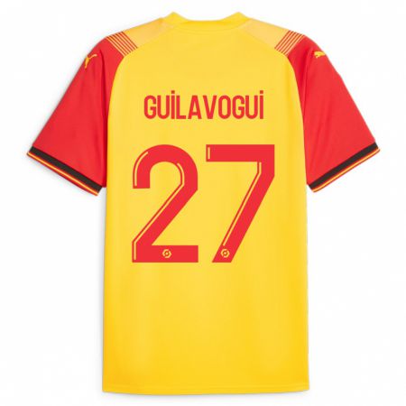 Kandiny Femme Maillot Morgan Guilavogui #27 Jaune Tenues Domicile 2023/24 T-Shirt