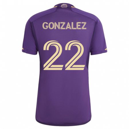 Kandiny Femme Maillot Gastón González #22 Violet Tenues Domicile 2023/24 T-Shirt