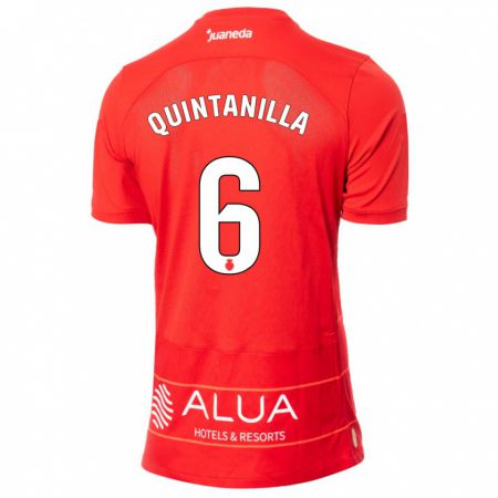 Kandiny Femme Maillot Rubén Quintanilla #6 Rouge Tenues Domicile 2023/24 T-Shirt