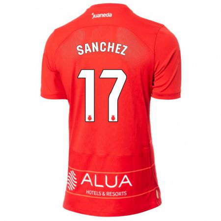 Kandiny Femme Maillot Avelino Sánchez #17 Rouge Tenues Domicile 2023/24 T-Shirt