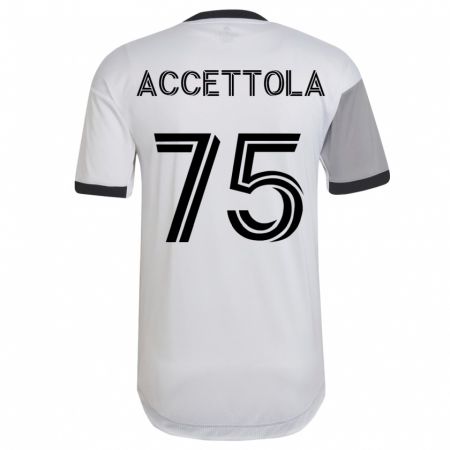 Kandiny Femme Maillot Luca Accettola #75 Blanc Tenues Extérieur 2023/24 T-Shirt