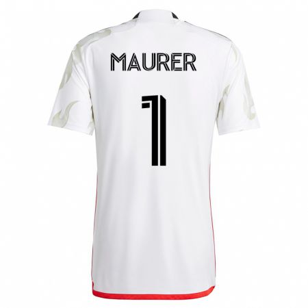 Kandiny Femme Maillot Jimmy Maurer #1 Blanc Tenues Extérieur 2023/24 T-Shirt