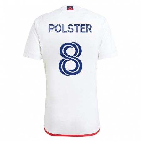 Kandiny Femme Maillot Matt Polster #8 Blanc Rouge Tenues Extérieur 2023/24 T-Shirt