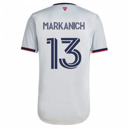 Kandiny Femme Maillot Anthony Markanich #13 Blanc Tenues Extérieur 2023/24 T-Shirt