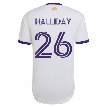 Kandiny Femme Maillot Michael Halliday #26 Blanc Tenues Extérieur 2023/24 T-Shirt