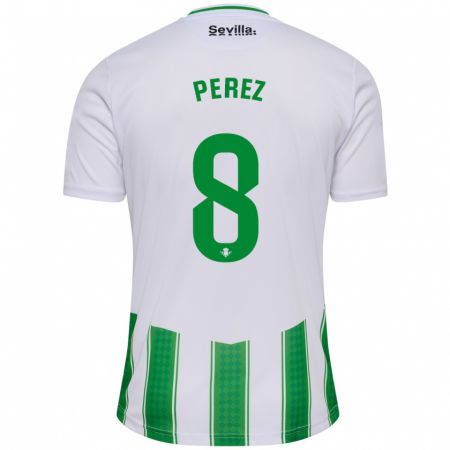 Kandiny Enfant Maillot Dani Pérez #8 Blanc Tenues Domicile 2023/24 T-Shirt