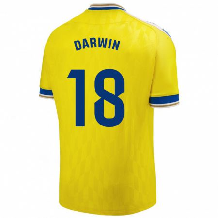 Kandiny Enfant Maillot Darwin Machís #18 Jaune Tenues Domicile 2023/24 T-Shirt