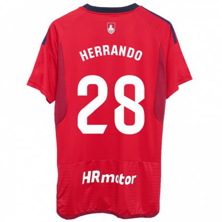 Kandiny Enfant Maillot Jorge Herrando #28 Rouge Tenues Domicile 2023/24 T-Shirt