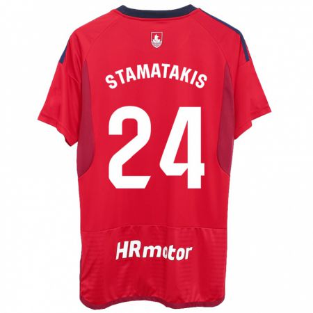 Kandiny Enfant Maillot Dimitrios Stamatakis #24 Rouge Tenues Domicile 2023/24 T-Shirt