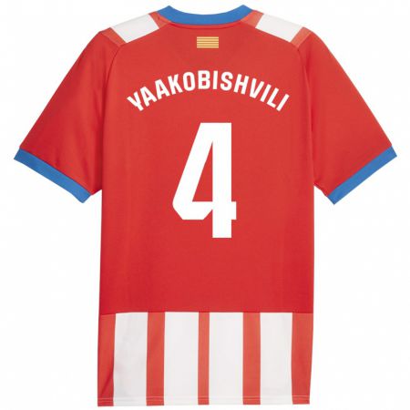 Kandiny Enfant Maillot Antal Yaakobishvili #4 Rouge Blanc Tenues Domicile 2023/24 T-Shirt