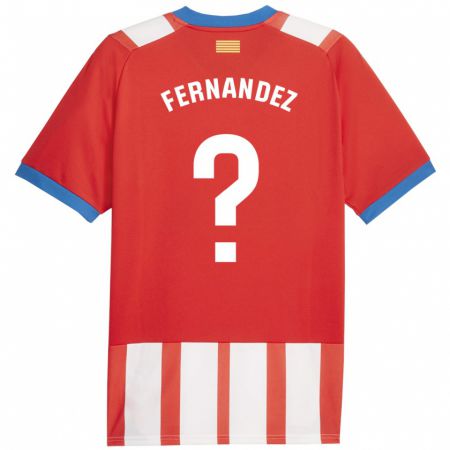 Kandiny Enfant Maillot Marc Fernández #0 Rouge Blanc Tenues Domicile 2023/24 T-Shirt