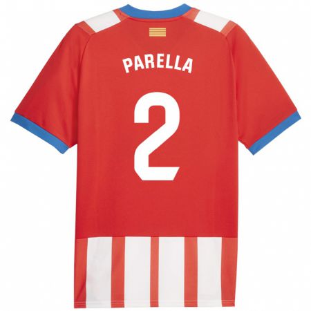 Kandiny Enfant Maillot Virginia Parella #2 Rouge Blanc Tenues Domicile 2023/24 T-Shirt